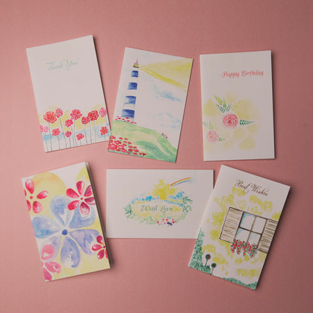 Cards Set of 6 - Watercolour