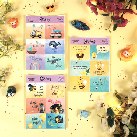 Set of 3 Stickers: Bee Adventurous