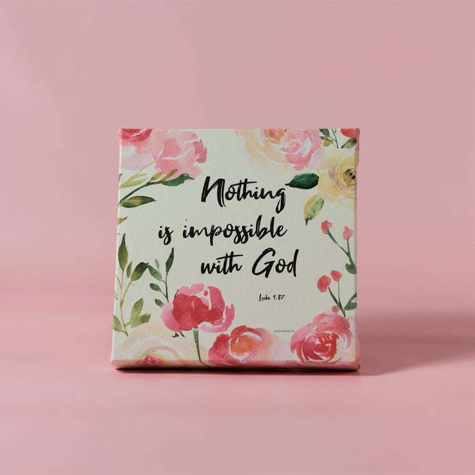 Framed Canvas : Nothing is impossible with God
