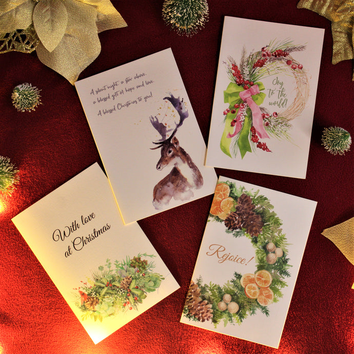 Christmas Cards Set of 4 - With love at Christmas