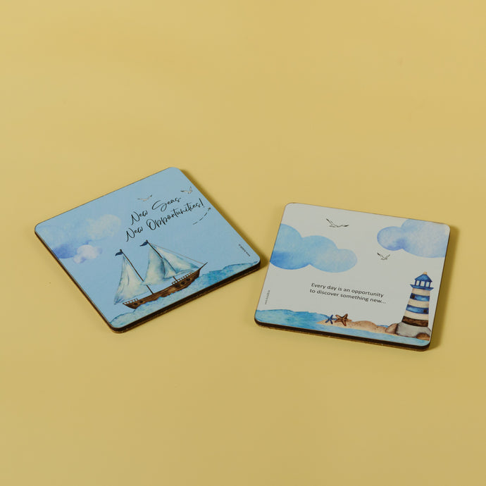 Coasters : Set of 2 : New Seas. New Opportunities!