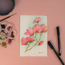 Load image into Gallery viewer, Pen and Colour Masterclass: Magnolia (Personal Session)