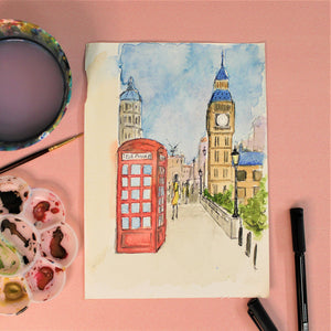 Pen and Colour Masterclass: A Postcard from London (Personal Session)