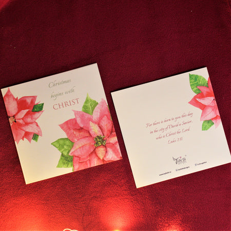 Christmas Cards Set of 4 - Christmas begins with Christ