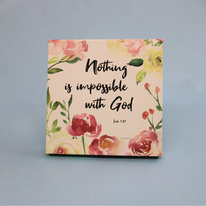 Framed Canvas : Nothing is impossible with God