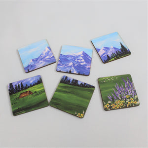 Coasters : Set of 6 (Acrylic Art) In the land of hope...